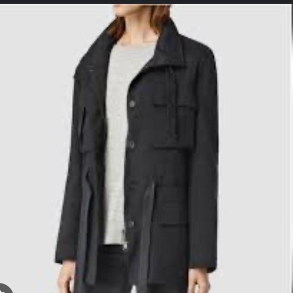 All Saints Aiya Utility Jacket Size Small in Black GUC - Picture 1 of 14